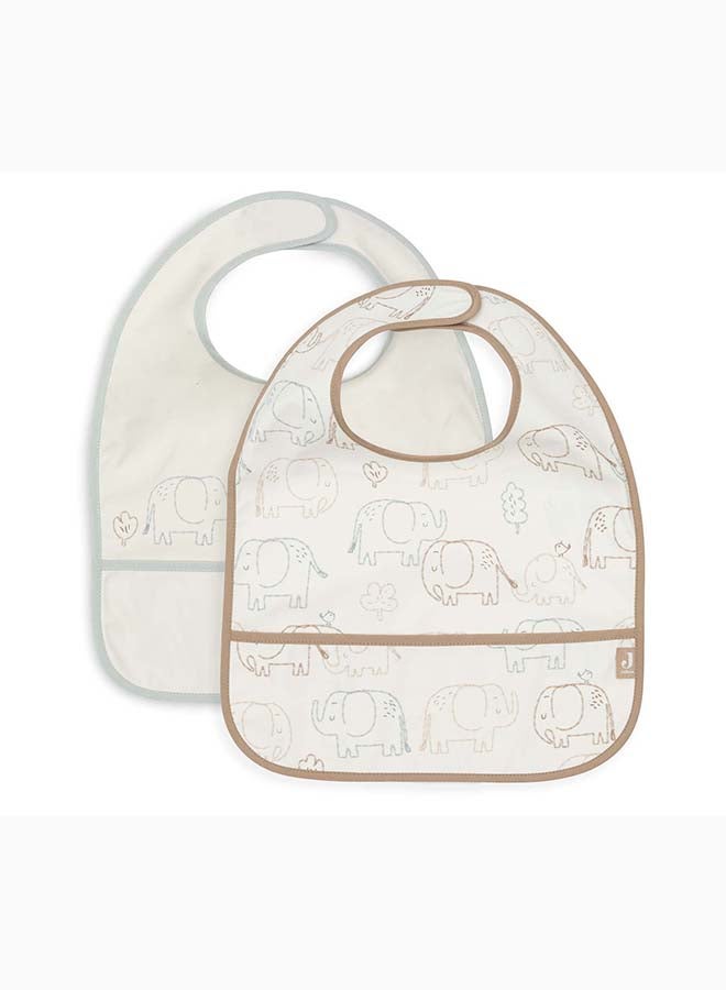 Jollein Bib Waterproof Elephant Tales (2pack) - Image 1